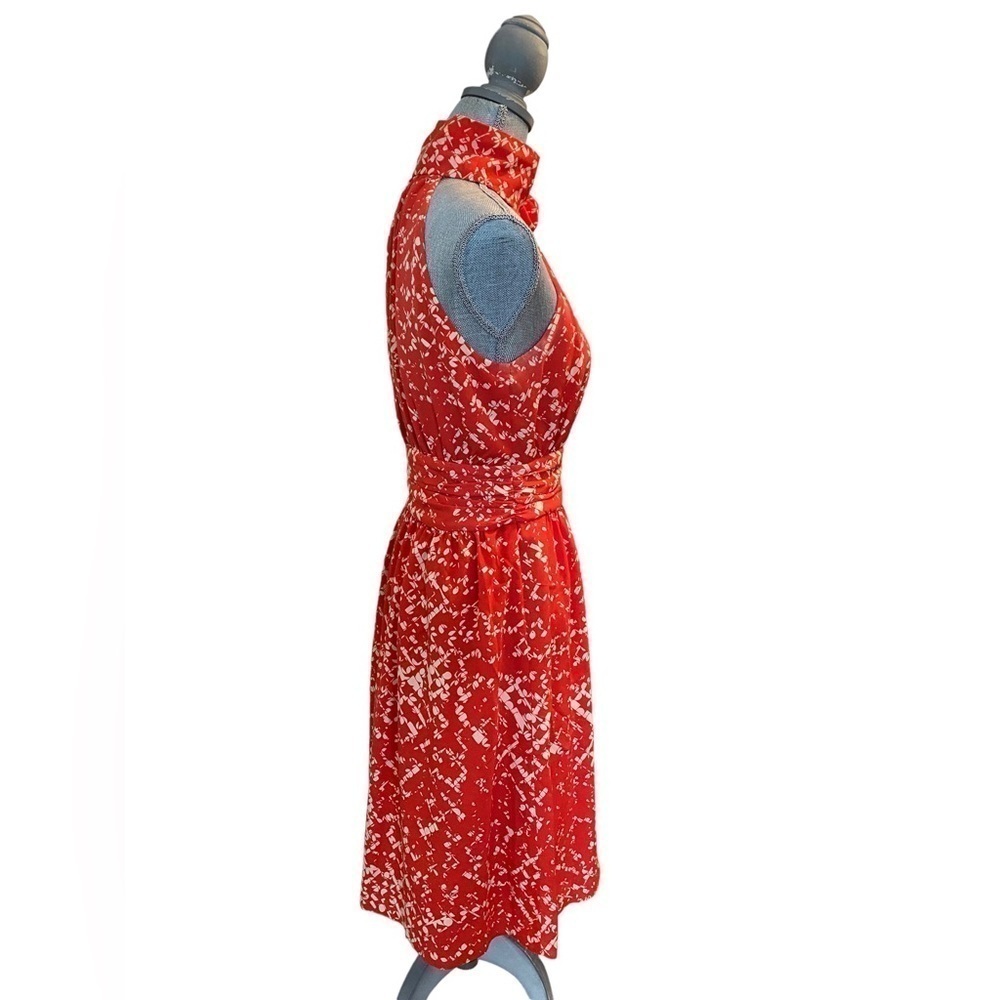 CYNTHIA STEFFE ORANGE PRINT HALTER DRESS (0949) - Picture 3 of 4